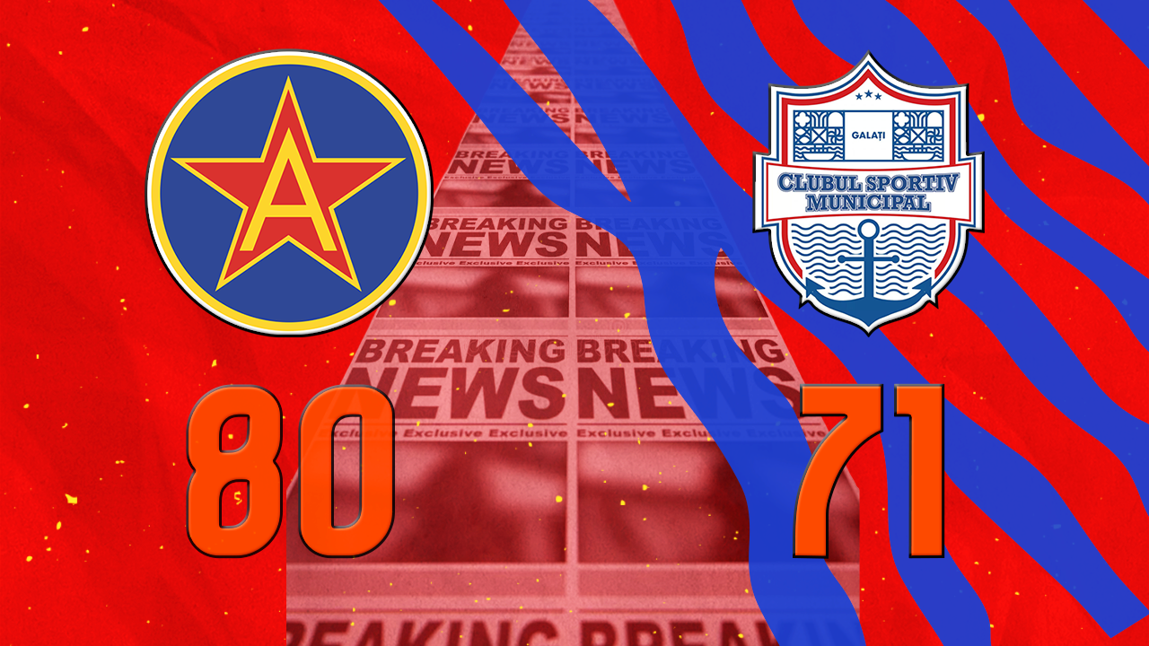 Adelekun domină Galațiul cu 23 de puncte și 90% la aruncări: Steaua învinge cu 80-71