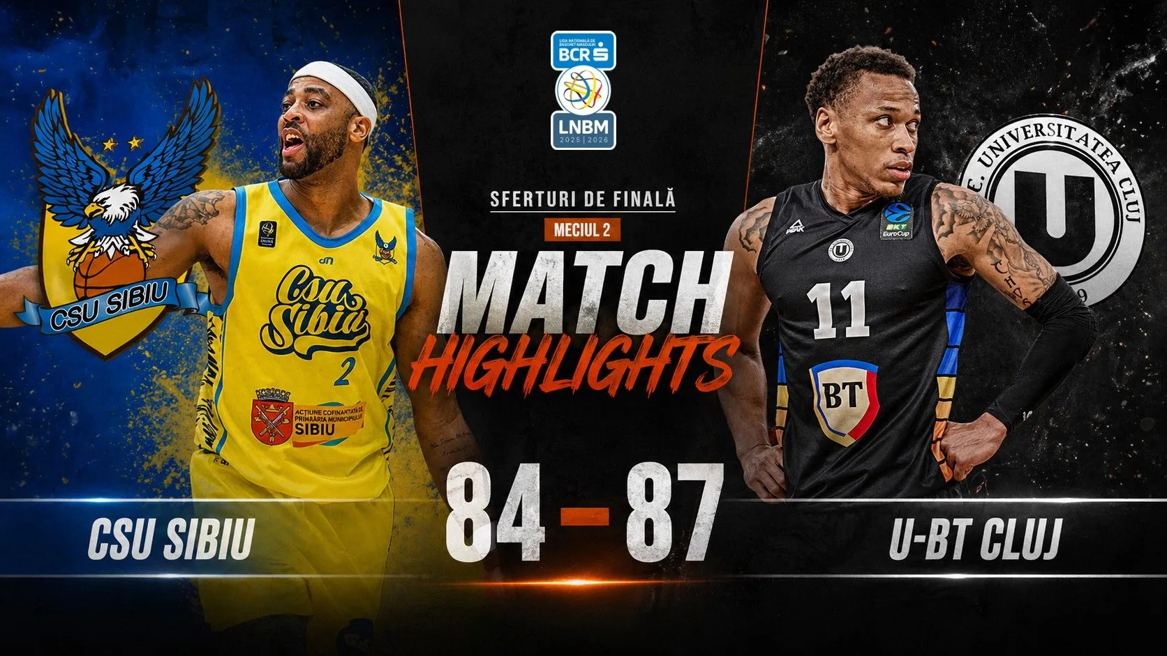 PLAYOFF HIGHLIGHTS: CSU Sibiu – U-BT Cluj Napoca