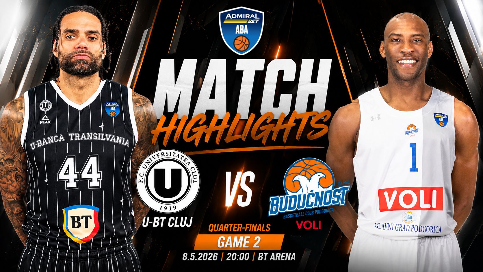 ABA LEAGUE HIGHLIGHTS: U-BT Cluj-Napoca – Buducnost VOLI