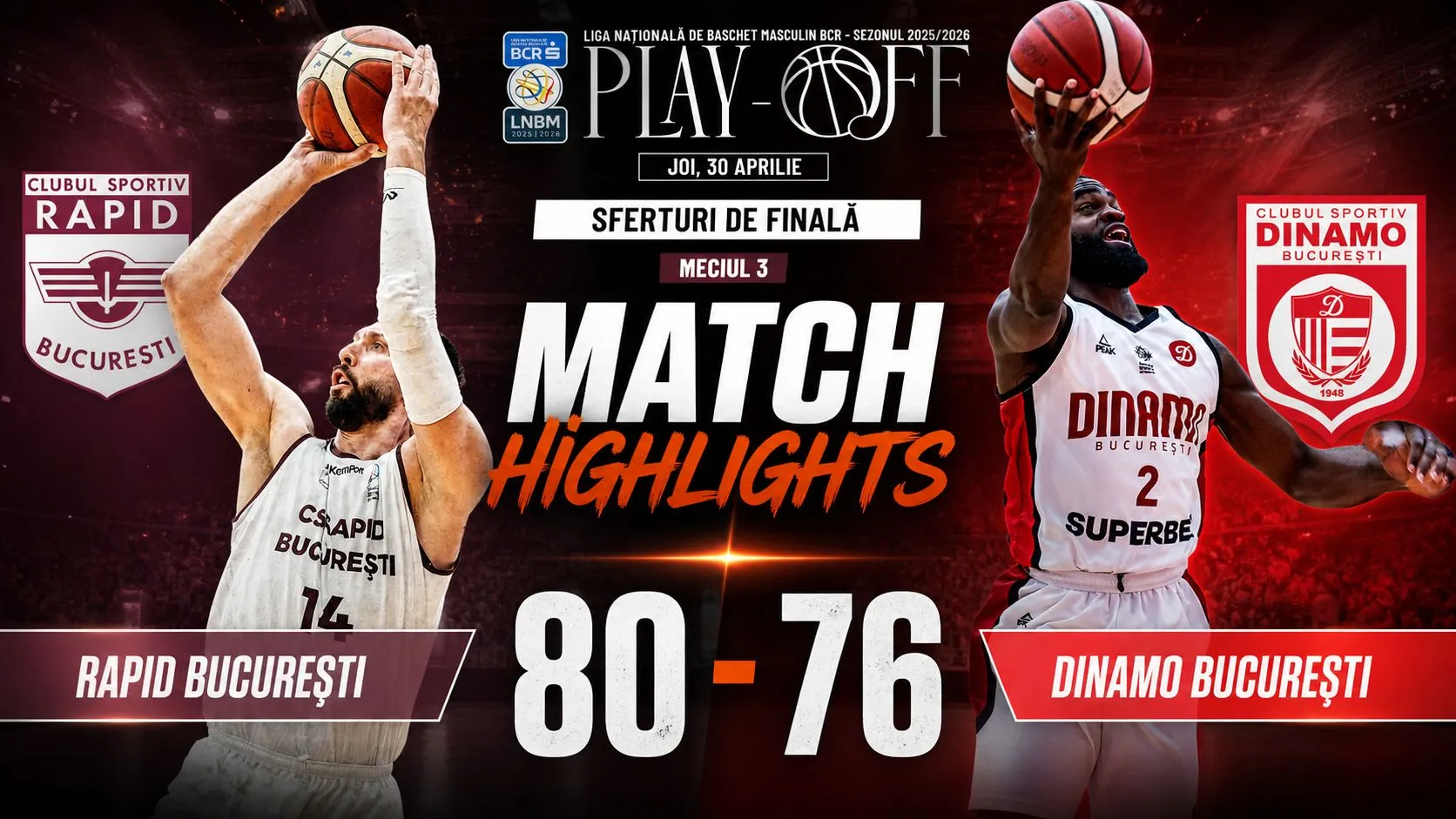 PLAYOFF HIGHLIGHTS: CS Rapid București – CS Dinamo București