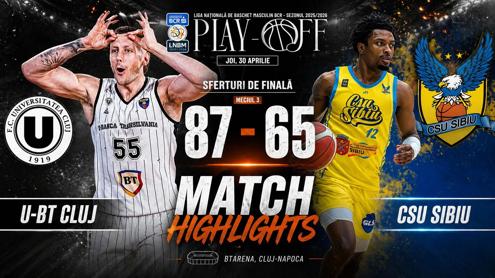 PLAYOFF HIGHLIGHTS: U-BT Cluj-Napoca – CSU Sibiu
