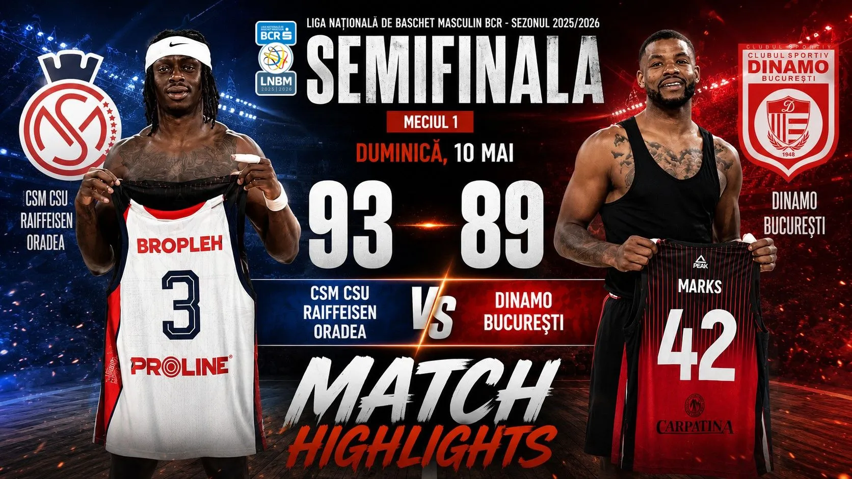 PLAYOFF HIGHLIGHTS: CSM CSU RAIFFEISEN ORADEA – CS DINAMO BUCUREȘTI