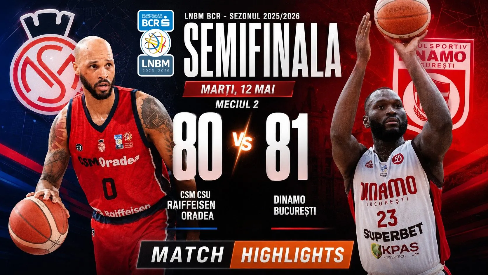 PLAYOFF HIGHLIGHTS: CSM CSU Raiffeisen Oradea – CS Dinamo București