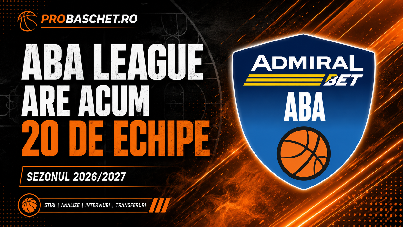 ABA LEAGUE ajunge la 20 de echipe după două noi cooptări