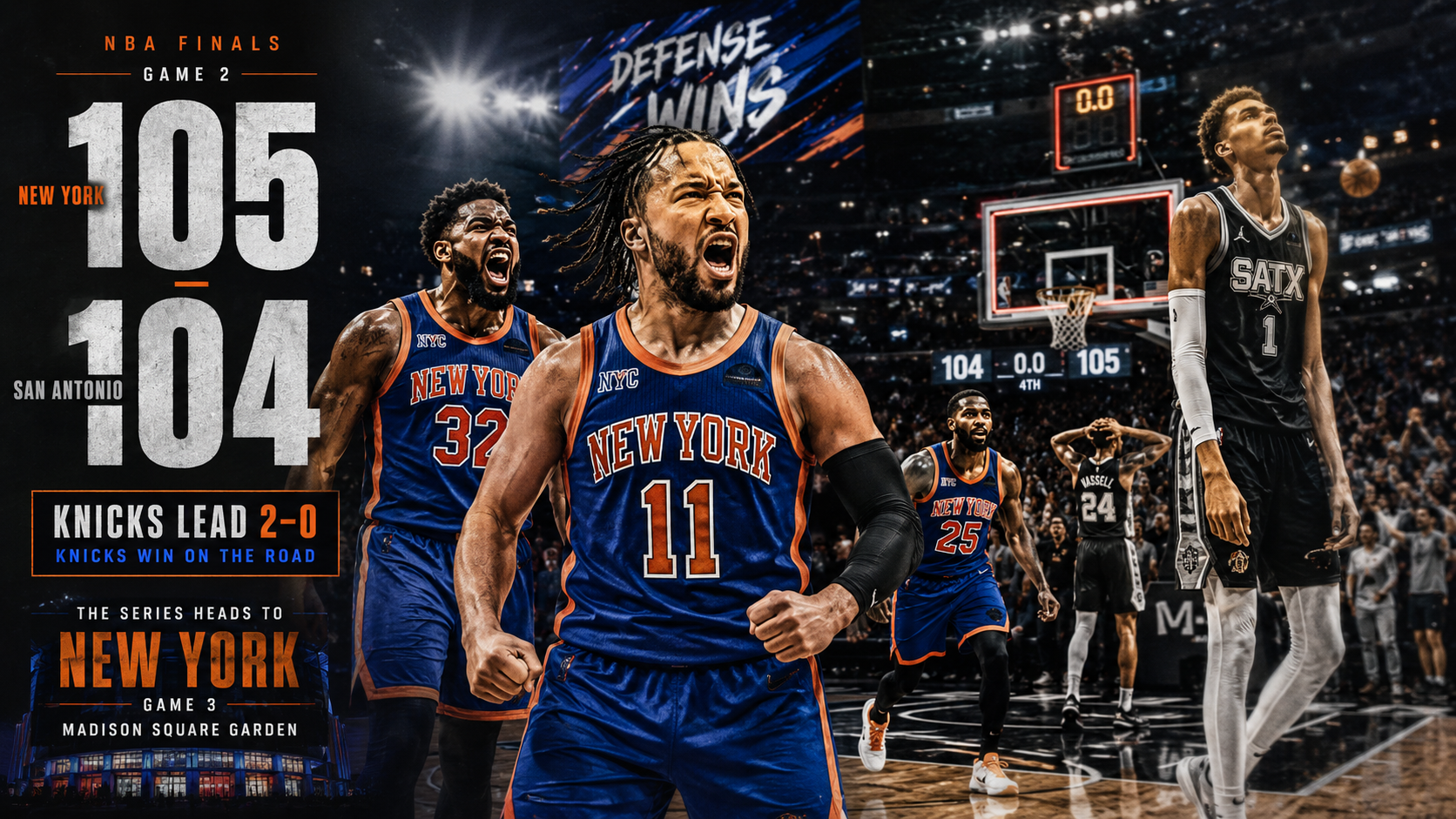 New York Knicks, la un pas de istorie după o victorie dramatică în Game 2