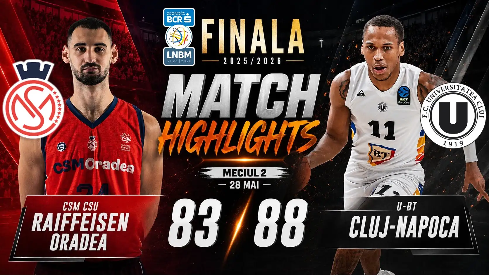 PLAYOFF HIGHLIGHTS: CSM CSU Raiffeisen Oradea – U-BT Cluj-Napoca