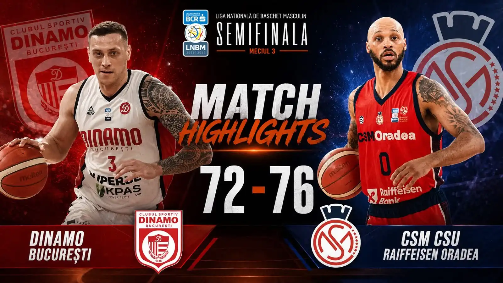 PLAYOFF HIGHLIGHTS: CS Dinamo București – CSM CSU Raiffeisen Oradea