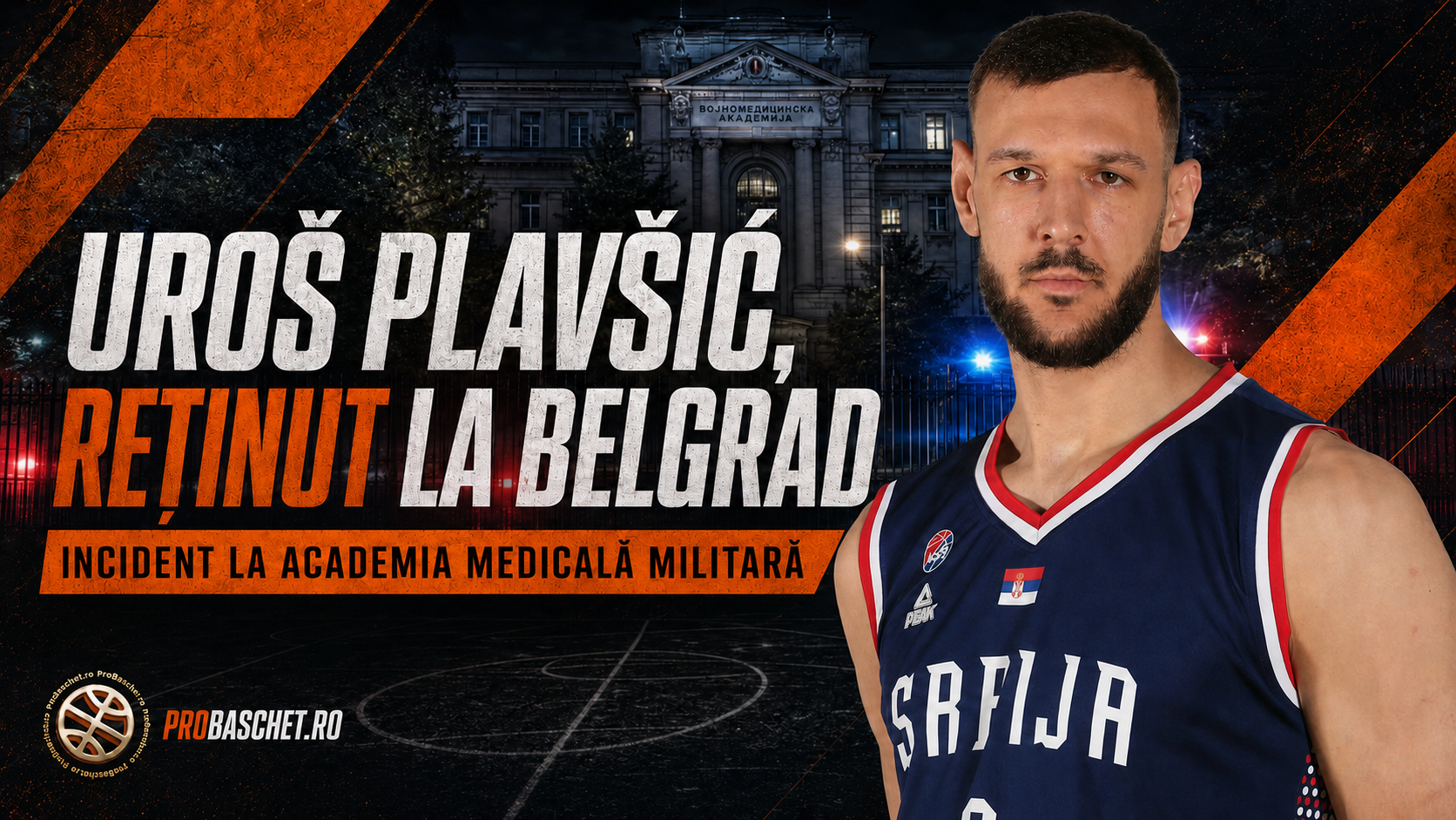 Uroš Plavšić, noul pivot al lui U-BT Cluj-Napoca, reținut la Belgrad după un incident la VMA